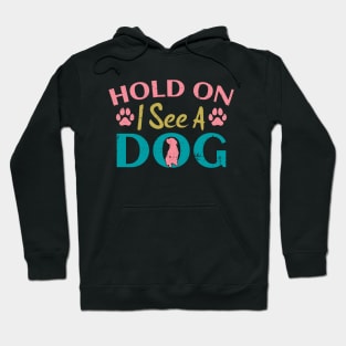 Hold On I See A Dog Funny Saying Hoodie